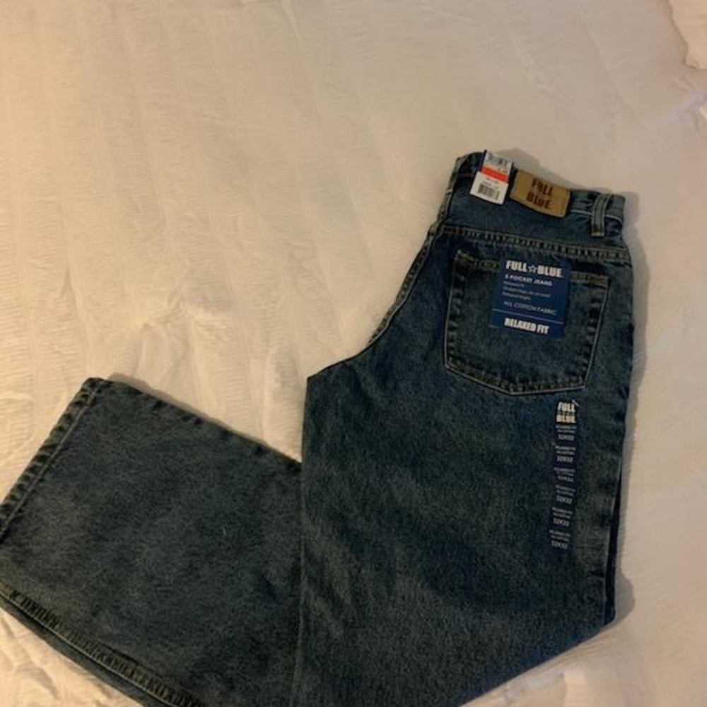 Full Blue Men's Relaxed Fit Jeans - Blue 32/32 - Picture 4 of 5